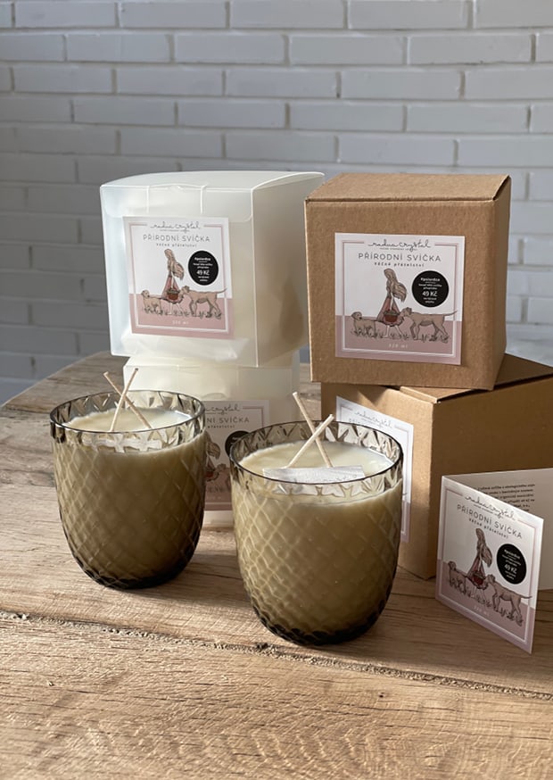 Přírodní svíčka Crystalka "Věčné přátelství"