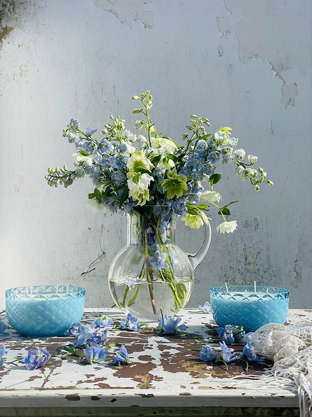 Přírodní svíčka/miska v tyrkysovém křišťálu "Crystalka" - Obrázek 3