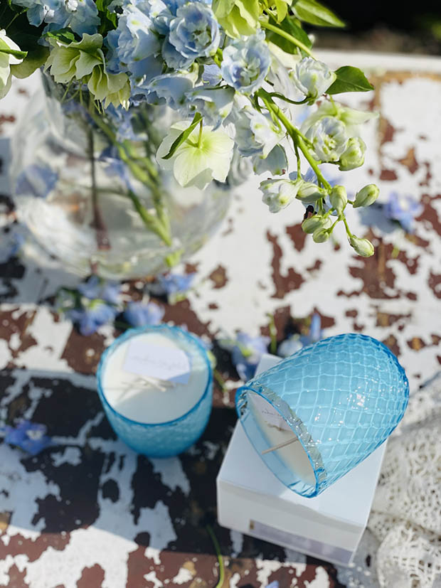 Přírodní svíčka v tyrkys křišťálu "Crystalka" - Obrázek 4