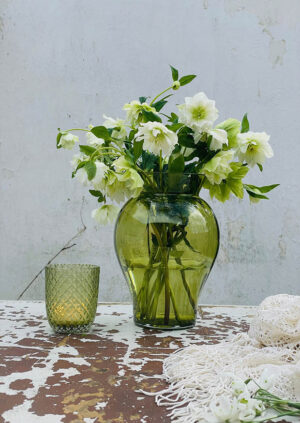 Křišťálová váza "Antonie" olivová