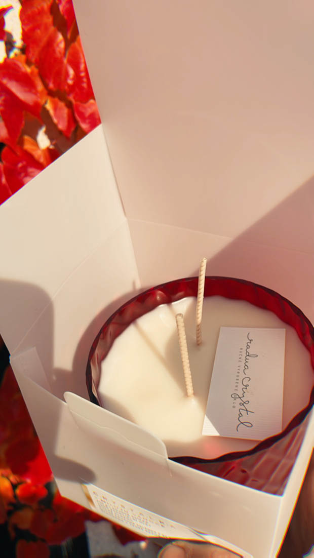 Přírodní svíčka v křišťálu GRANÁT “Crystalka” - Obrázek 16