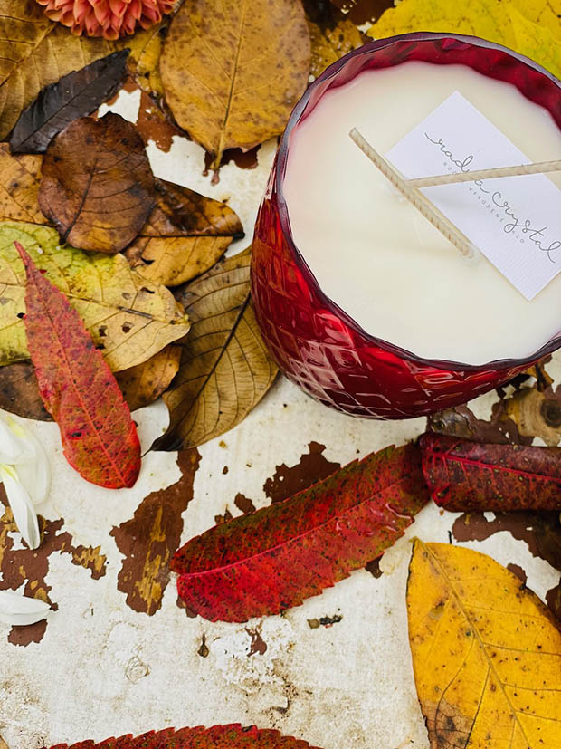 Přírodní svíčka v křišťálu GRANÁT “Crystalka” - Obrázek 12