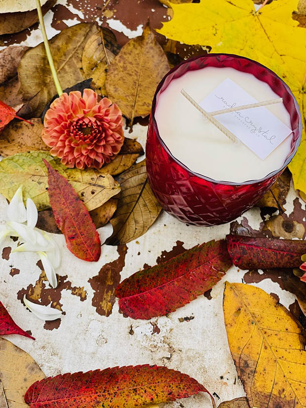 Přírodní svíčka v křišťálu GRANÁT “Crystalka” - Obrázek 5