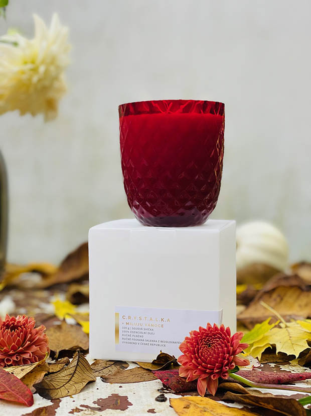 Přírodní svíčka v křišťálu GRANÁT “Crystalka” - Obrázek 15