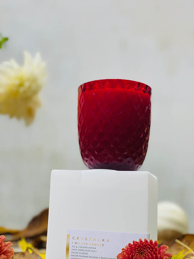 Přírodní svíčka v křišťálu GRANÁT “Crystalka” - Obrázek 14