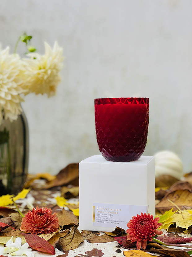 Přírodní svíčka v křišťálu GRANÁT “Crystalka” - Obrázek 19