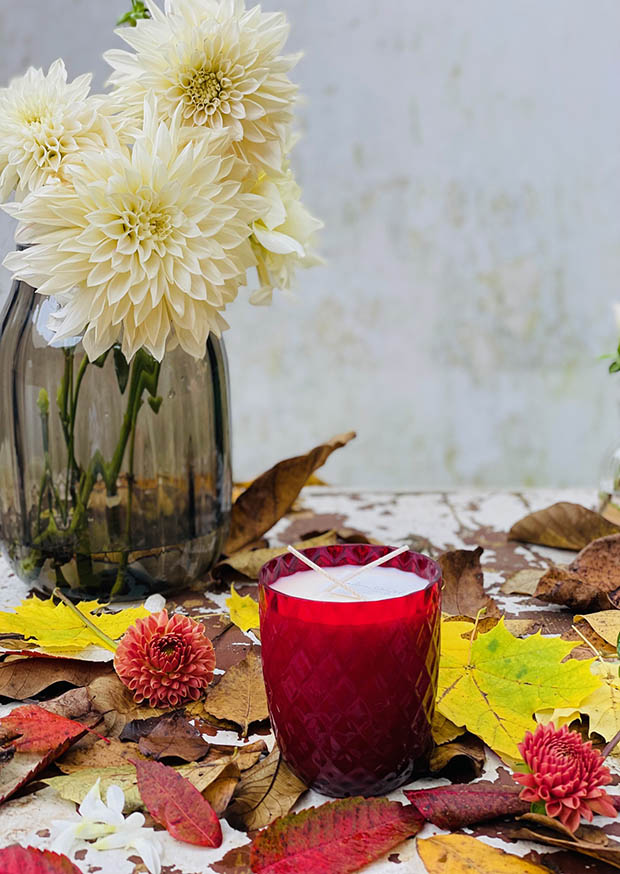 Přírodní svíčka v křišťálu GRANÁT “Crystalka” - Obrázek 3