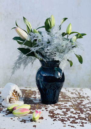 Křišťálová váza "Antonie" modrý kouř