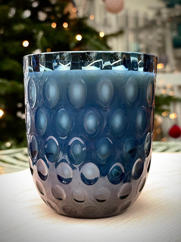 Přírodní svíčka v křišťálu modrý kouř "Puntík" - Obrázek 3