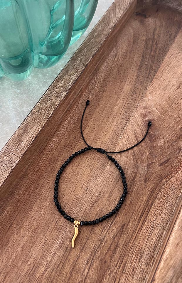 Náramek s chilli papričkou černý - Obrázek 3