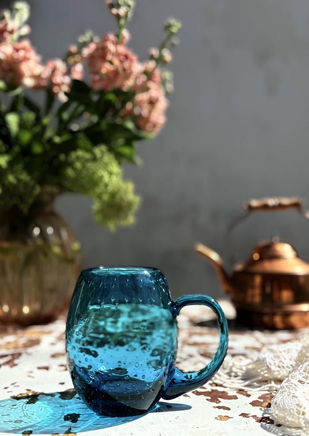 Půllitr "Slza" tyrkysový