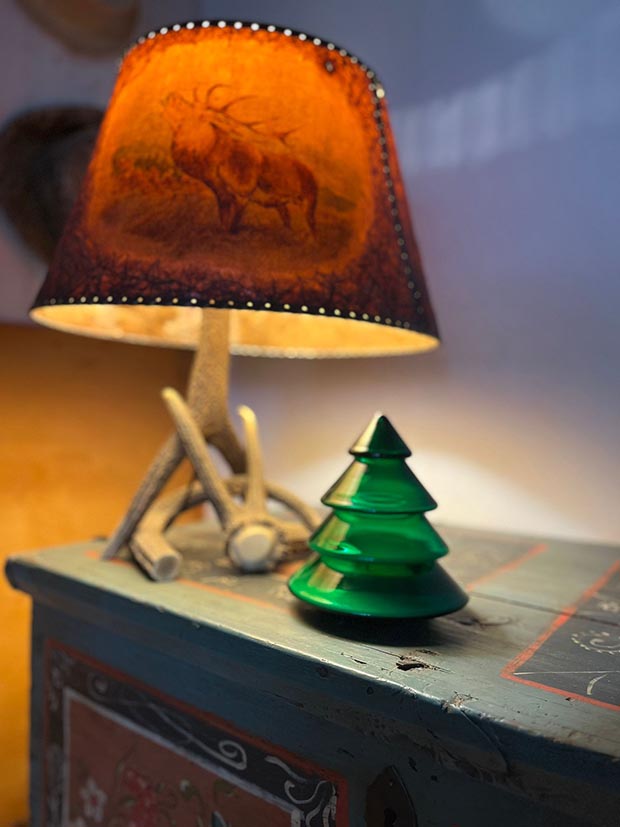 Stromeček v barvě smaragd z ručně foukaného křišťálového skla se svíčkou - Obrázek 5