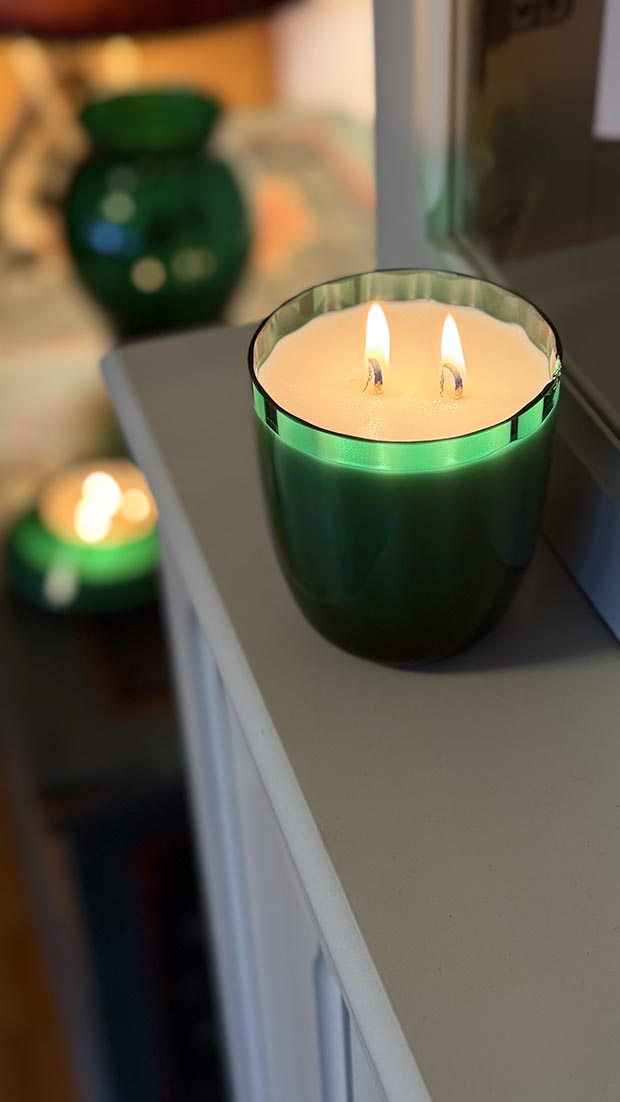 Přírodní svíčka v křišťálu SMARAGD "Marie" - Obrázek 3