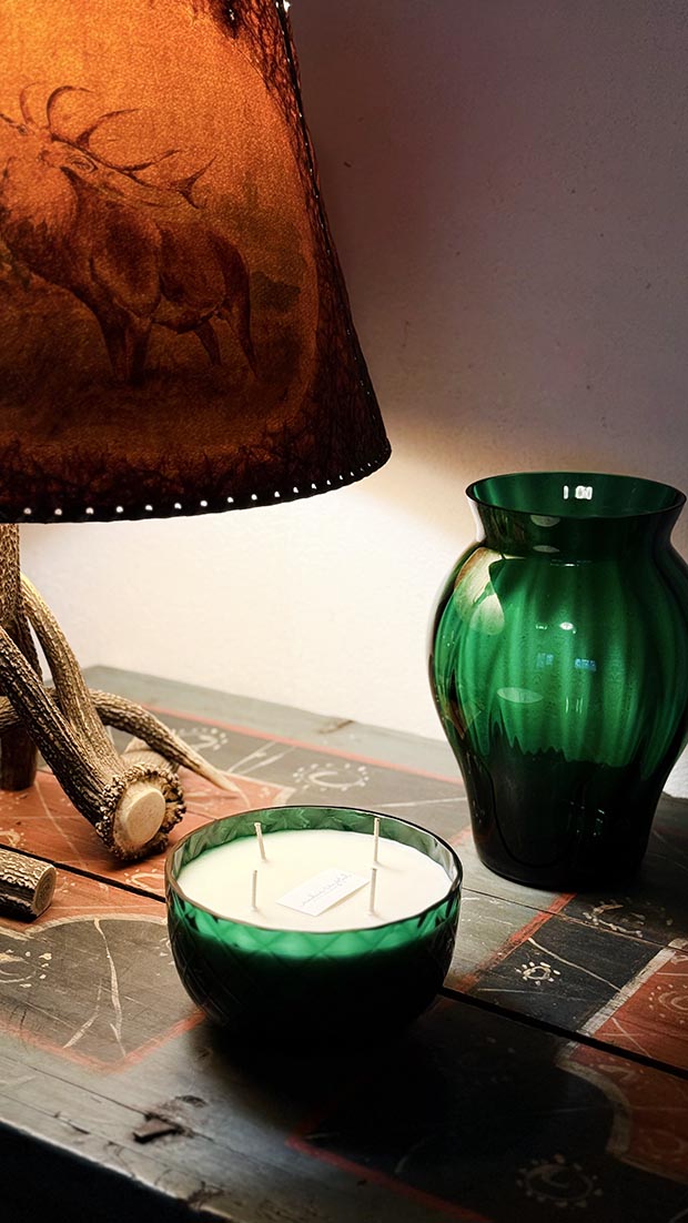 Přírodní svíčka/miska v křišťálu SMARAGD "Crystalka" - Obrázek 3