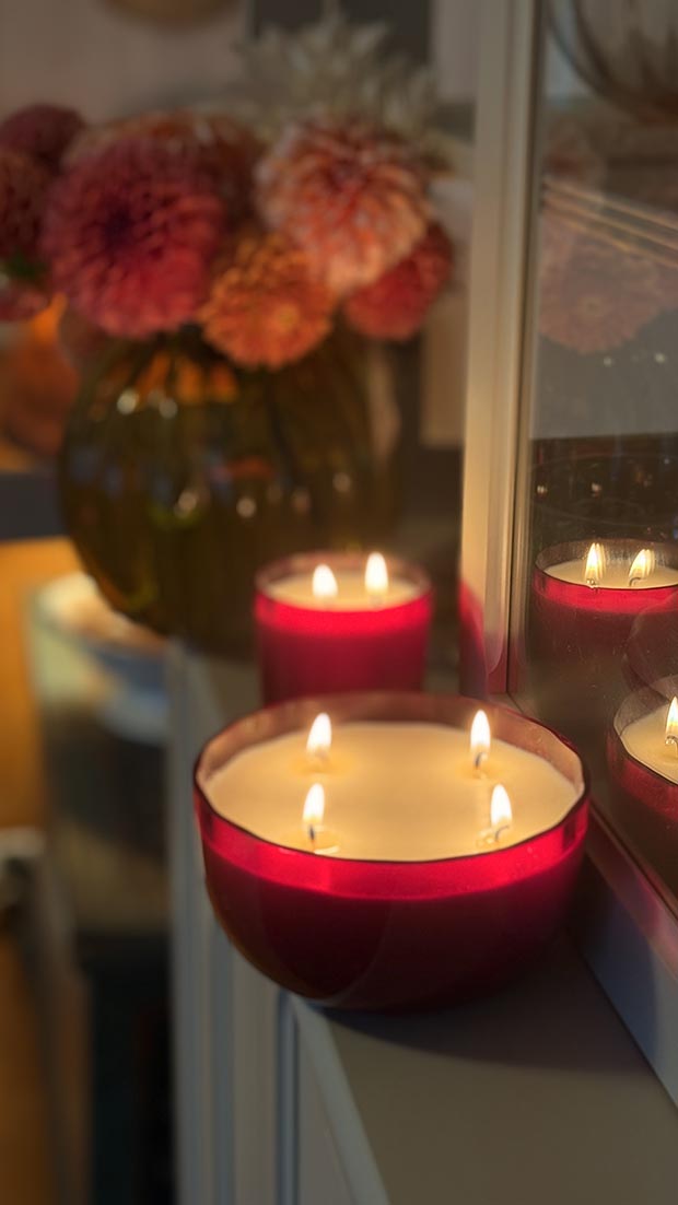 Přírodní svíčka/miska v křišťálu GRANÁT “Marie” - Obrázek 3