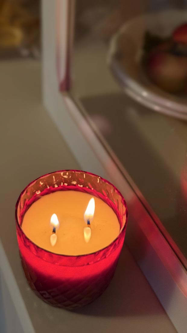 Přírodní svíčka v křišťálu GRANÁT “Crystalka” - Obrázek 4