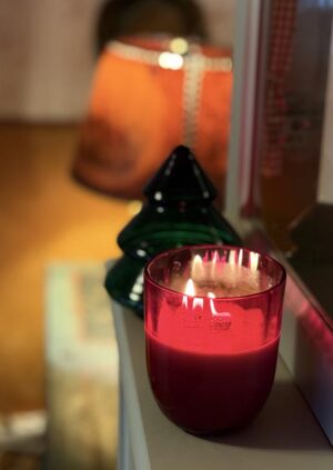 Přírodní svíčka v křišťálu GRANÁT “Marie”