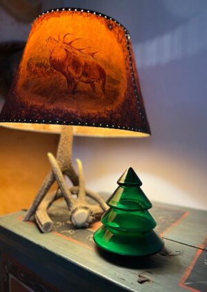 Stromeček v barvě smaragd z ručně foukaného křišťálového skla bez svíčky