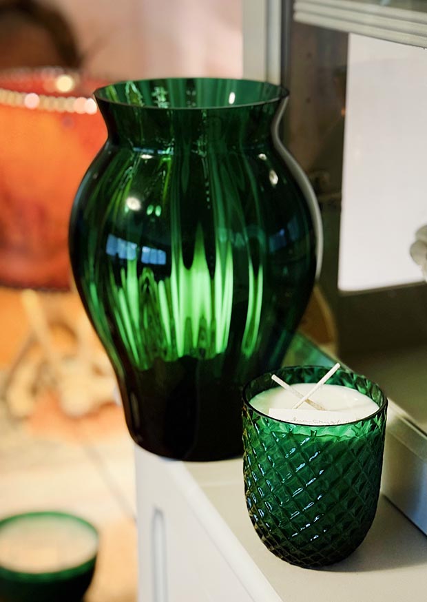 Přírodní svíčka v křišťálu SMARAGD "Crystalka"