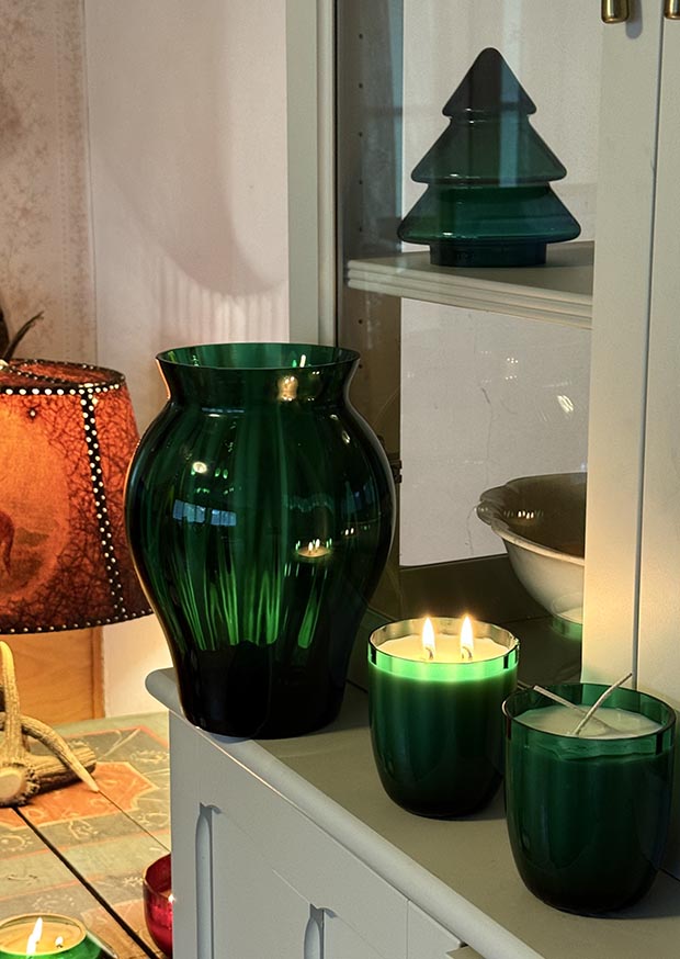 Přírodní svíčka v křišťálu SMARAGD "Marie"