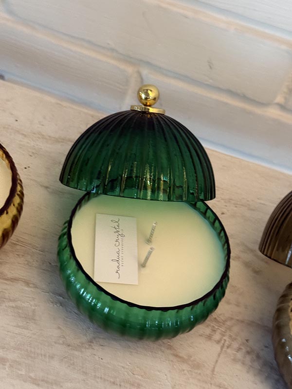 Smaragdová vánoční křišťálová koule se svíčkou - Obrázek 10