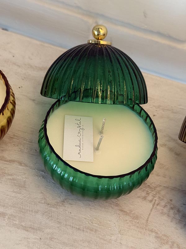 Smaragdová vánoční křišťálová koule se svíčkou - Obrázek 13